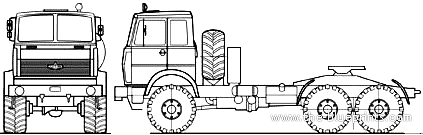 Truck MAZ 642505-220 6x6 (2007) - drawings, dimensions, figures