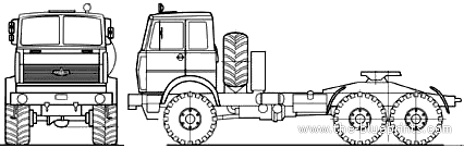 Truck MAZ 642508-220 6x6 (2007) - drawings, dimensions, figures