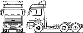 Truck MAZ 643008-060-020 6x4 (2007) - drawings, dimensions, figures