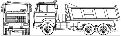 Truck MAZ 651705-231 6x6 (2007) - drawings, dimensions, figures