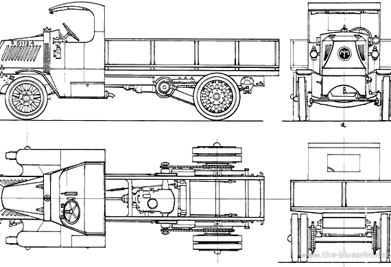 Грузовик Mack AC 5ton Truck (1918) - чертежи, габариты, рисунки