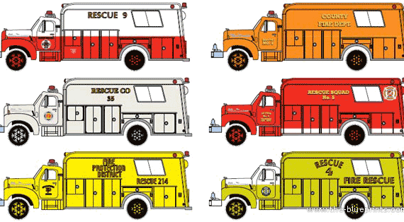 Mack B-61 Rescue Truck - drawings, dimensions, pictures