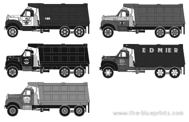 Грузовик Mack B Dump Truck 1949-1965 - чертежи, габариты, рисунки