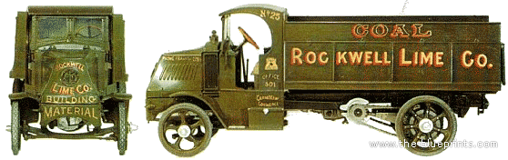 Грузовик Mack Bulldog Dump Truck (1926) - чертежи, габариты, рисунки
