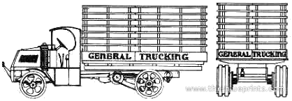 Mack Bulldog Pack Truck (1923) - drawings, dimensions, pictures
