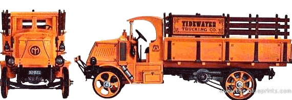 Грузовик Mack Bulldog Stake Truck (1926) - чертежи, габариты, рисунки