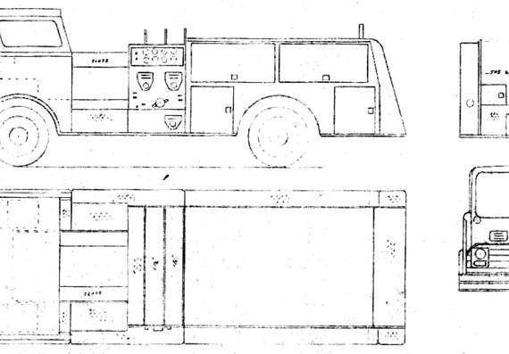 Mack CF Fire Truck (1969) - drawings, dimensions, pictures