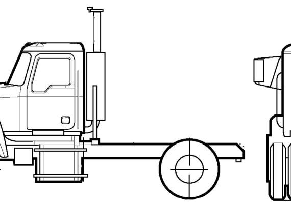 Грузовик Mack CHN602 4X2 (2005) - чертежи, габариты, рисунки