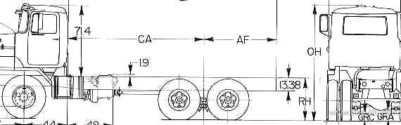 Mack DMM truck - drawings, dimensions, figures