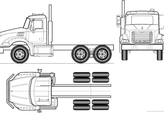 Truck Mack Granite Axle Back GU813 6x4 (2011) - drawings, dimensions, pictures