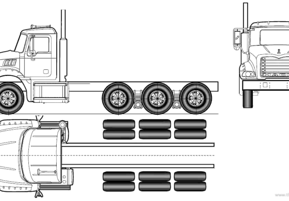Truck Mack Granite Axle Back GU814 8x6 (2011) - drawings, dimensions, pictures