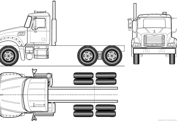 Грузовик Mack Granite Axle Forward GU713 6X4 (2011) - чертежи, габариты, рисунки