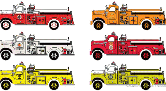 Mack Model B-61 Fire Truck - drawings, dimensions, pictures