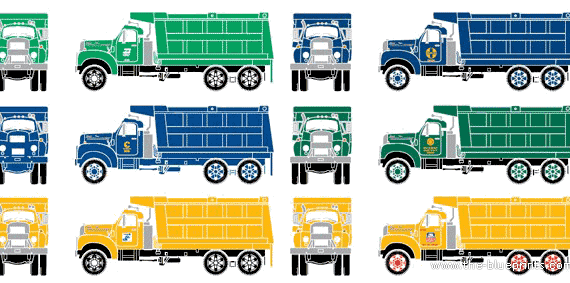 Mack Model B Dump Truck - drawings, dimensions, pictures