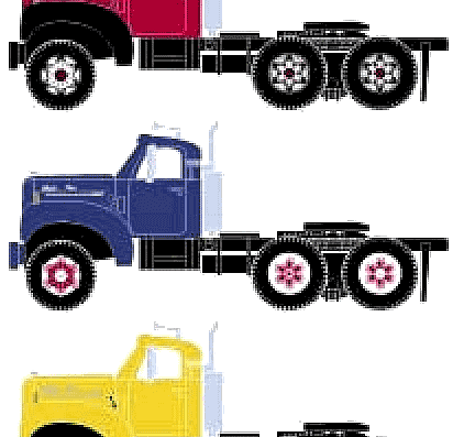 Грузовик Mack Model B Tractor Truck - чертежи, габариты, рисунки
