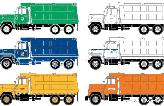 Грузовик Mack Model R Dump Truck - чертежи, габариты, рисунки