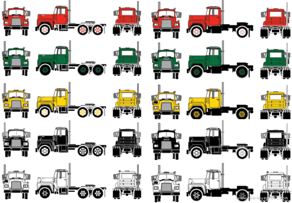 Грузовик Mack Model R Tractor Truck - чертежи, габариты, рисунки