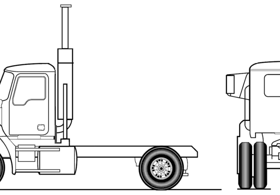 Грузовик Mack Pinnacle Axle Back CXU612 4x2 (2011) - чертежи, габариты, рисунки