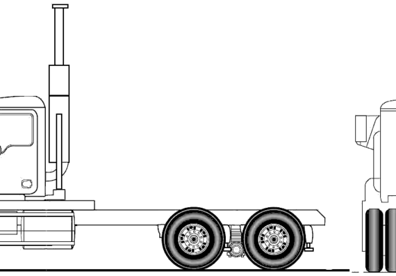 Грузовик Mack Pinnacle Axle Back CXU613 6x4 (2011) - чертежи, габариты, рисунки