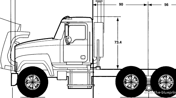 Mack Pinnacle DayCab truck (2014) - drawings, dimensions, pictures