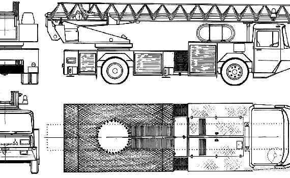 Грузовик Magirus-Deutz DL23-12 Fire Truck (1980) - чертежи, габариты, рисунки