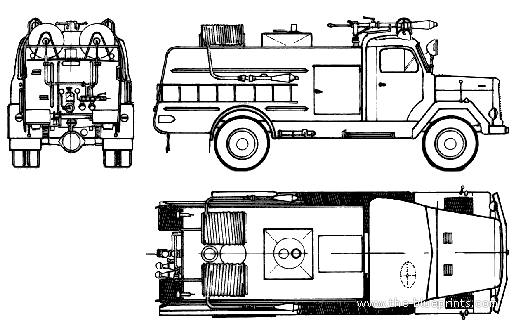 Грузовик Magirus-Deutz FLF24-B 5 Fire Truck (1973) - чертежи, габариты, рисунки