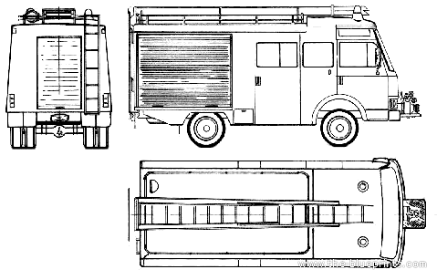 Грузовик Magirus-Deutz L8-1 Fire Truck (1981) - чертежи, габариты, рисунки