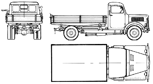 Грузовик Magirus-Deutz S3500 (1949) - чертежи, габариты, рисунки