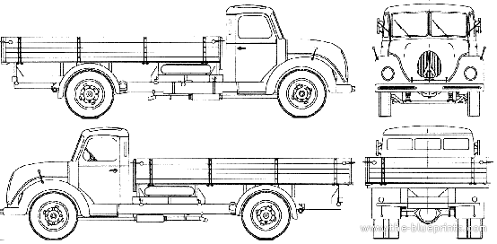 Грузовик Magirus-Deutz S3500 1952-55 - чертежи, габариты, рисунки