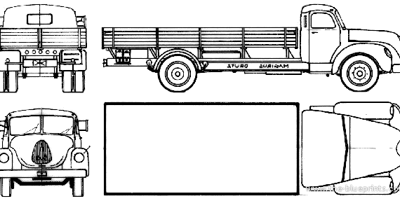 Грузовик Magirus-Deutz S6500 (1953) - чертежи, габариты, рисунки