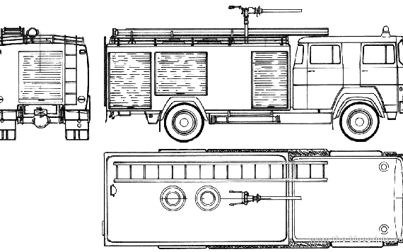 Грузовик Magirus-Deutz TLF24-41 Fire Truck (1976) - чертежи, габариты, рисунки