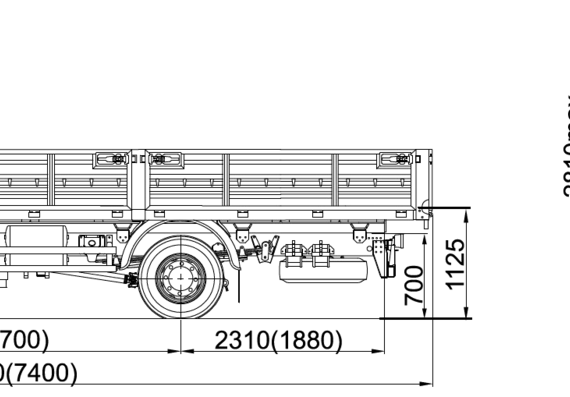 Грузовик Maz 4371W1 4X2 - чертежи, габариты, рисунки