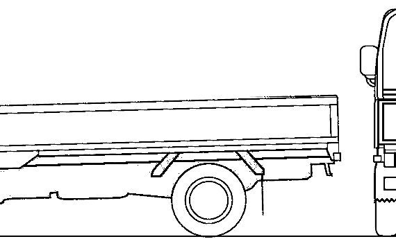 Грузовик Mazda Titan Flat Bed 1t S (2010) - чертежи, габариты, рисунки