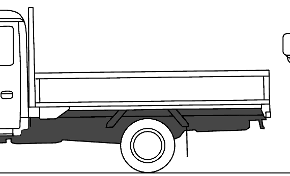 Грузовик Mazda Titan Flat Bed Twin Cab 2.5t M (2010) - чертежи, габариты, рисунки
