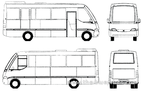 Грузовик Mercedes-Benz 0814 DC Bus - чертежи, габариты, рисунки