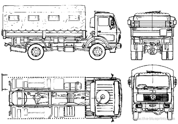 Грузовик Mercedes-Benz 1017A (1978) - чертежи, габариты, рисунки