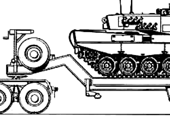 Mercedes-Benz 3250 AS + Leopard 2 truck - drawings, dimensions, pictures