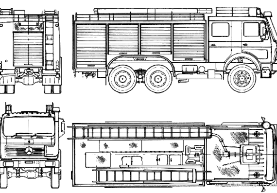 Mercedes-Benz AK2632 6x6 Fire Truck (1976) - drawings, dimensions, pictures