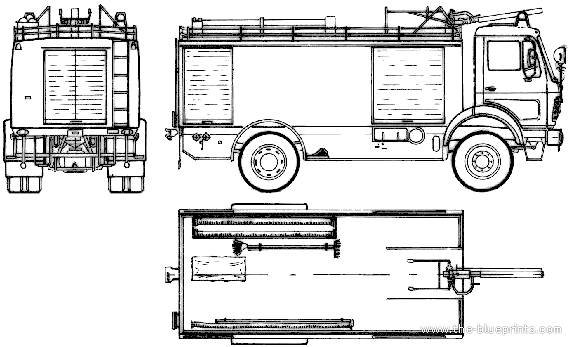 Грузовик Mercedes-Benz AK719 Fire Truck (1979) - чертежи, габариты, рисунки