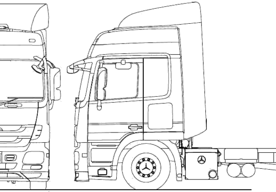 Грузовик Mercedes-Benz Acrors 4x2 Lowliner Tractor (2010) - чертежи, габариты, рисунки