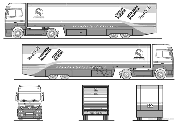 Mercedes-Benz Acrors 4x2 Sauber Petronas truck - drawings, dimensions, pictures