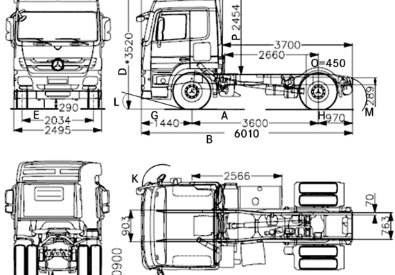 Mercedes-Benz Actors 2044S truck (2013) - drawings, dimensions, pictures