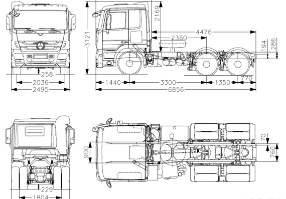 Mercedes-Benz Actors 2632S truck (2013) - drawings, dimensions, pictures