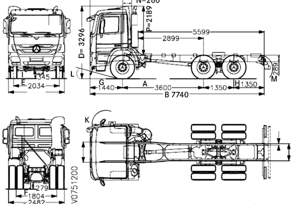 Mercedes-Benz Actros 3344B truck (2013) - drawings, dimensions, pictures