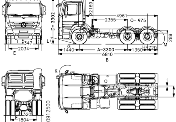 Mercedes-Benz Actros 3344S truck (2013) - drawings, dimensions, pictures