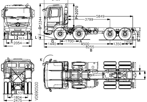 Mercedes-Benz Actros 4144K truck (2013) - drawings, dimensions, pictures