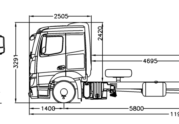 Mercedes-Benz Actros 6x2 Volume Low Frame truck - drawings, dimensions, pictures