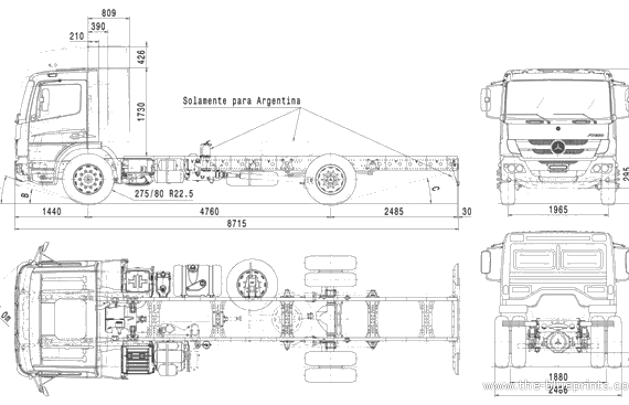 Mercedes-Benz Atego Atego 1418 36-42-48 (2013) truck - drawings, dimensions, pictures