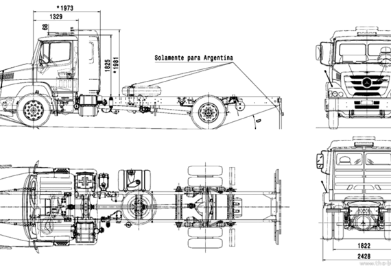 Грузовик Mercedes-Benz Atron 1624 (2013) - чертежи, габариты, рисунки