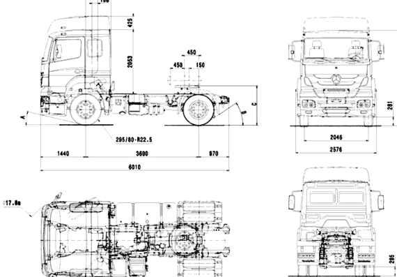 Mercedes-Benz Axor 2040S 36 truck (2013) - drawings, dimensions, pictures